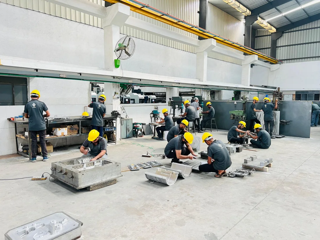 PTPL technicians assembling and finishing industrial patterns